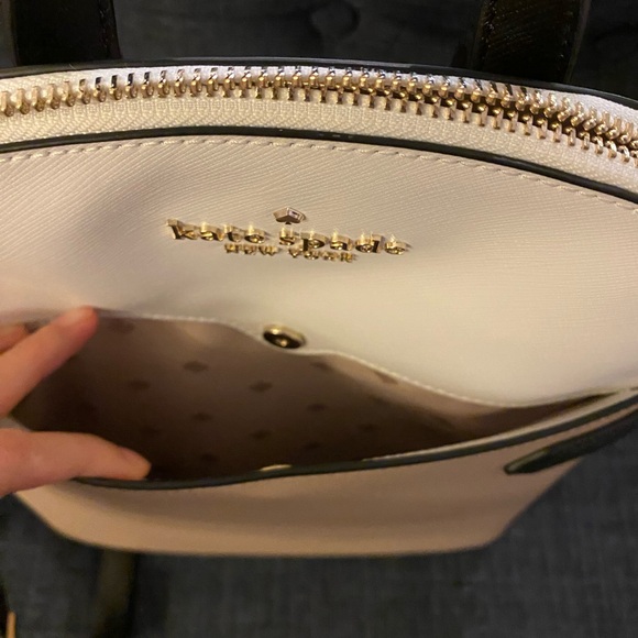 Kate Spade Staci Saffiano Leather Dome Backpack Warm Beige Multi - Picture 3 of 9